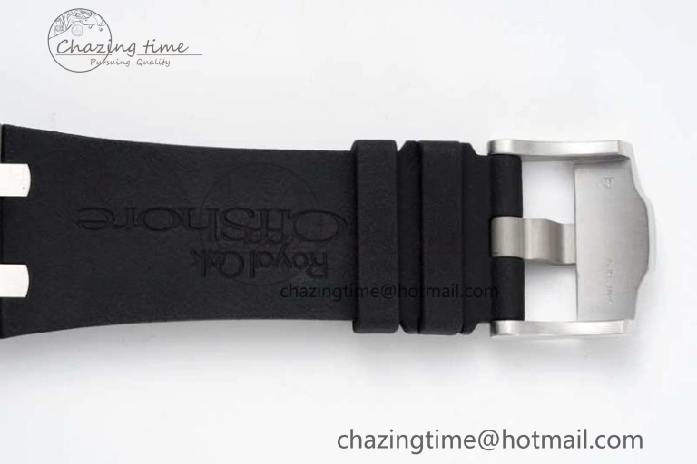 Royal Oak Offshore 44mm SS Black Ceramic Bezel RSF Best Edition Black Silver Dial on Rubber Strap A3126