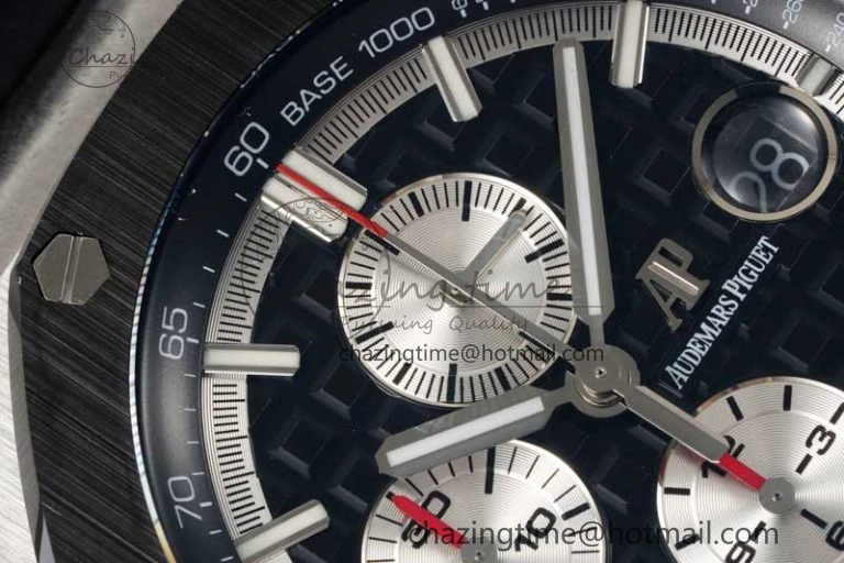 Royal Oak Offshore 44mm SS Black Ceramic Bezel RSF Best Edition Black Silver Dial on Rubber Strap A3126