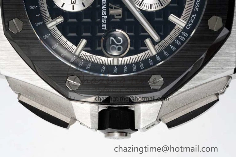 Royal Oak Offshore 44mm SS Black Ceramic Bezel RSF Best Edition Black Silver Dial on Rubber Strap A3126