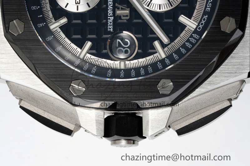 Royal Oak Offshore 44mm SS Black Ceramic Bezel RSF Best Edition Black Silver Dial on Rubber Strap A3126