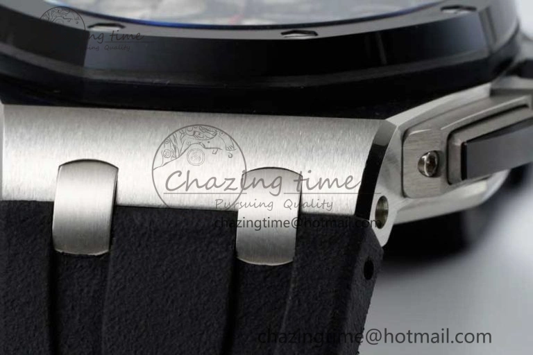 Royal Oak Offshore 44mm SS Black Ceramic Bezel RSF Best Edition Black Silver Dial on Rubber Strap A3126