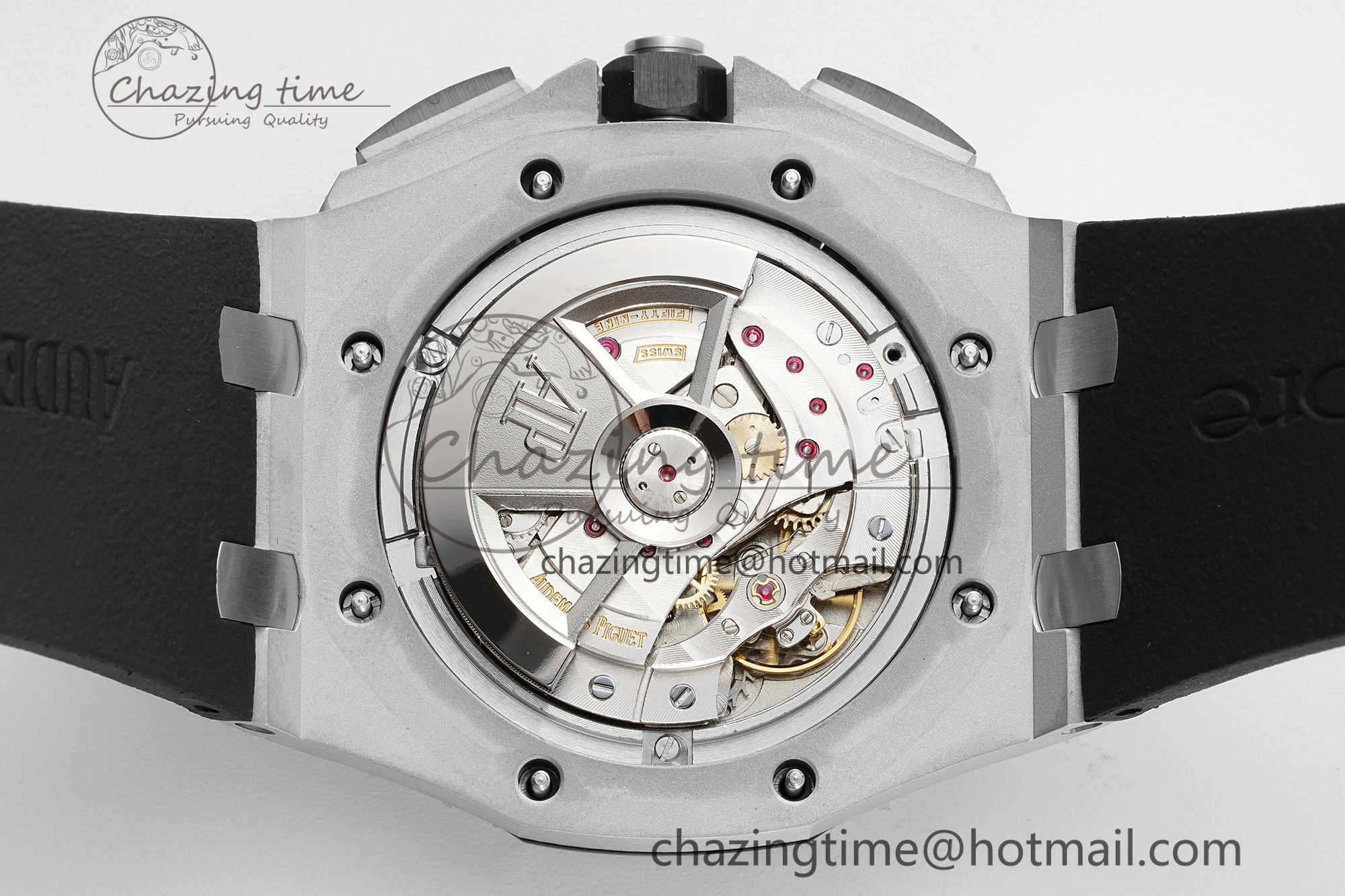 Royal Oak Offshore 44mm SS Black Ceramic Bezel RSF Best Edition White Black Dial on Rubber Strap A3126 V2