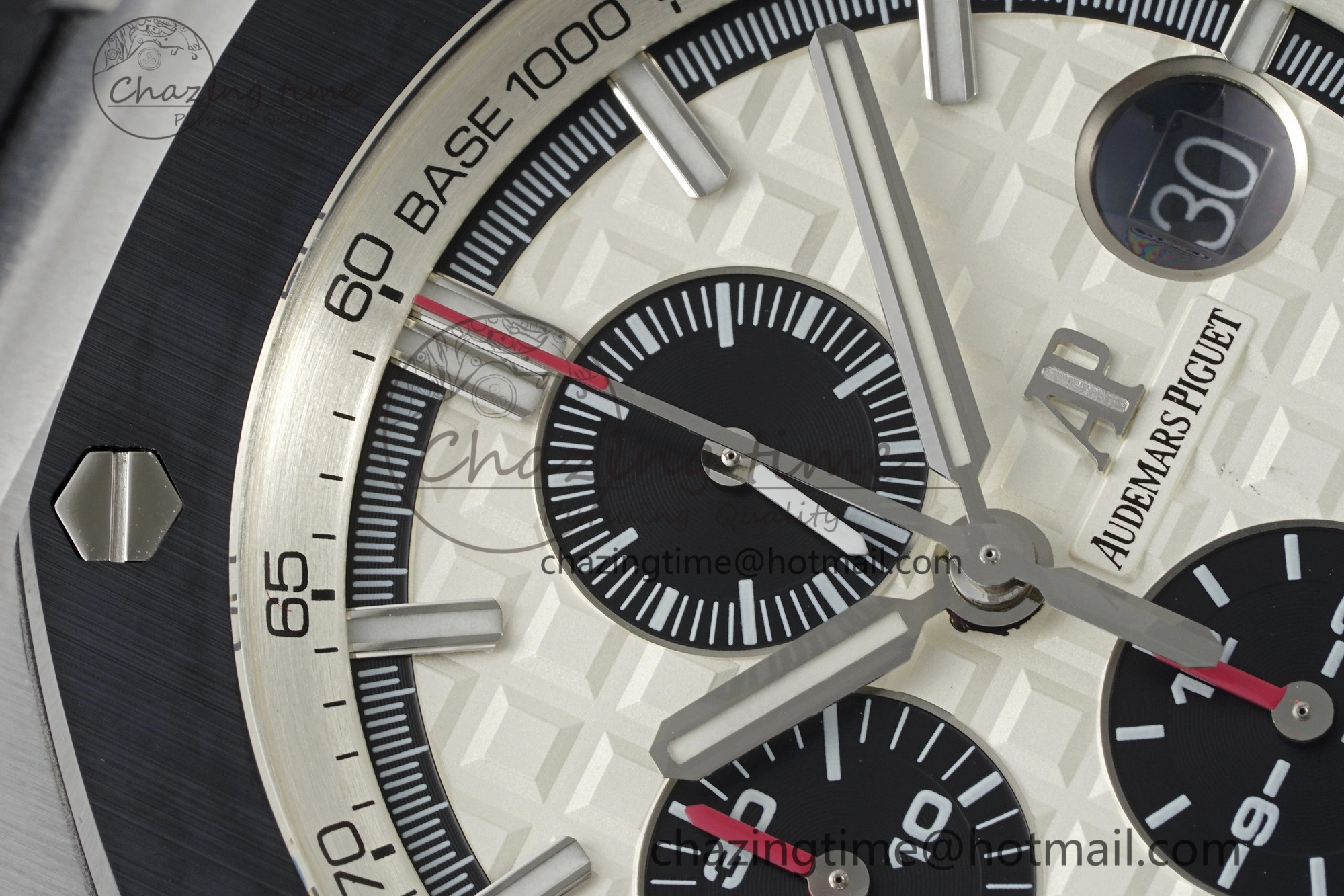 Royal Oak Offshore 44mm SS Black Ceramic Bezel RSF Best Edition White Black Dial on Rubber Strap A3126 V2