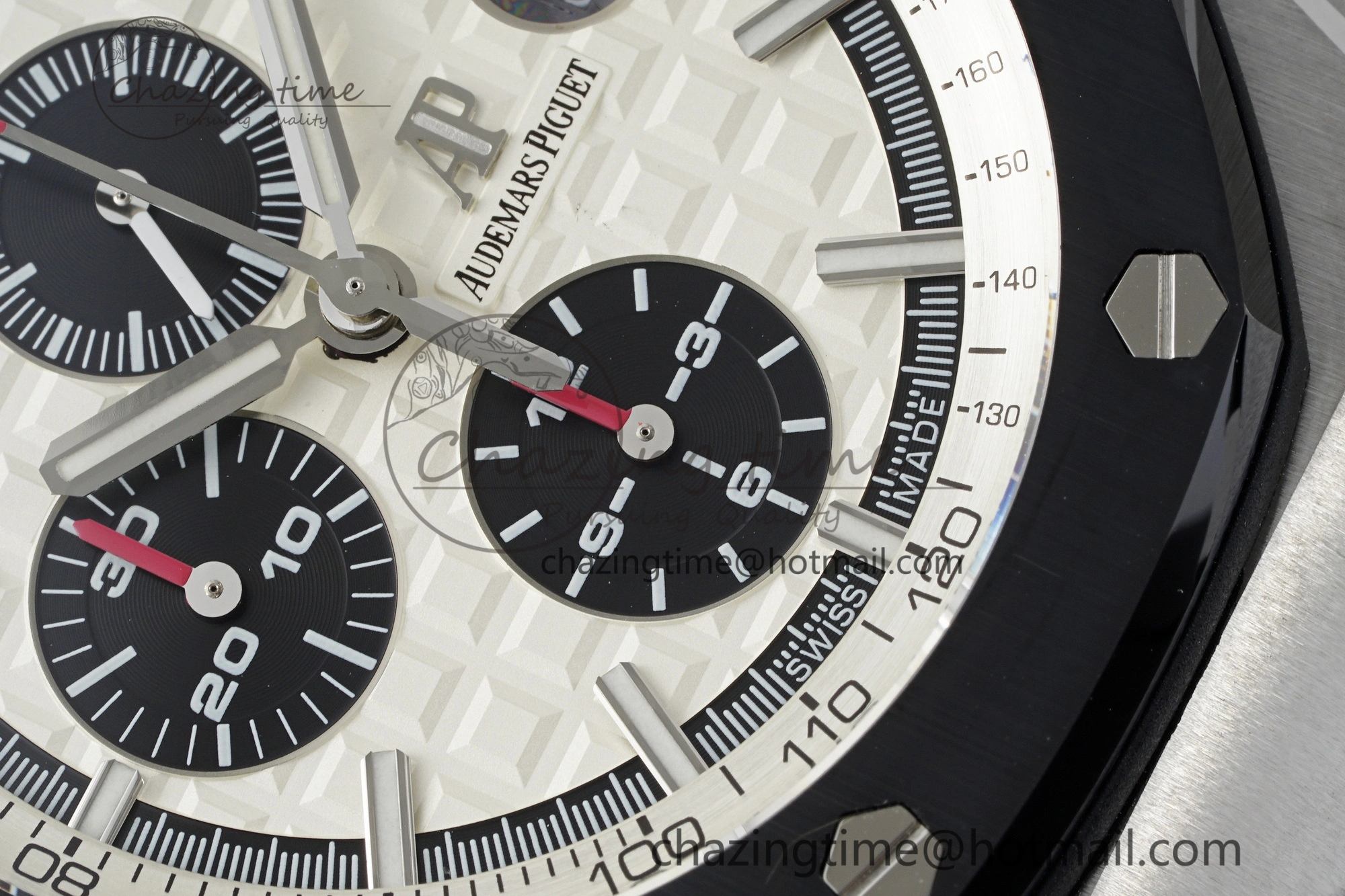 Royal Oak Offshore 44mm SS Black Ceramic Bezel RSF Best Edition White Black Dial on Rubber Strap A3126 V2