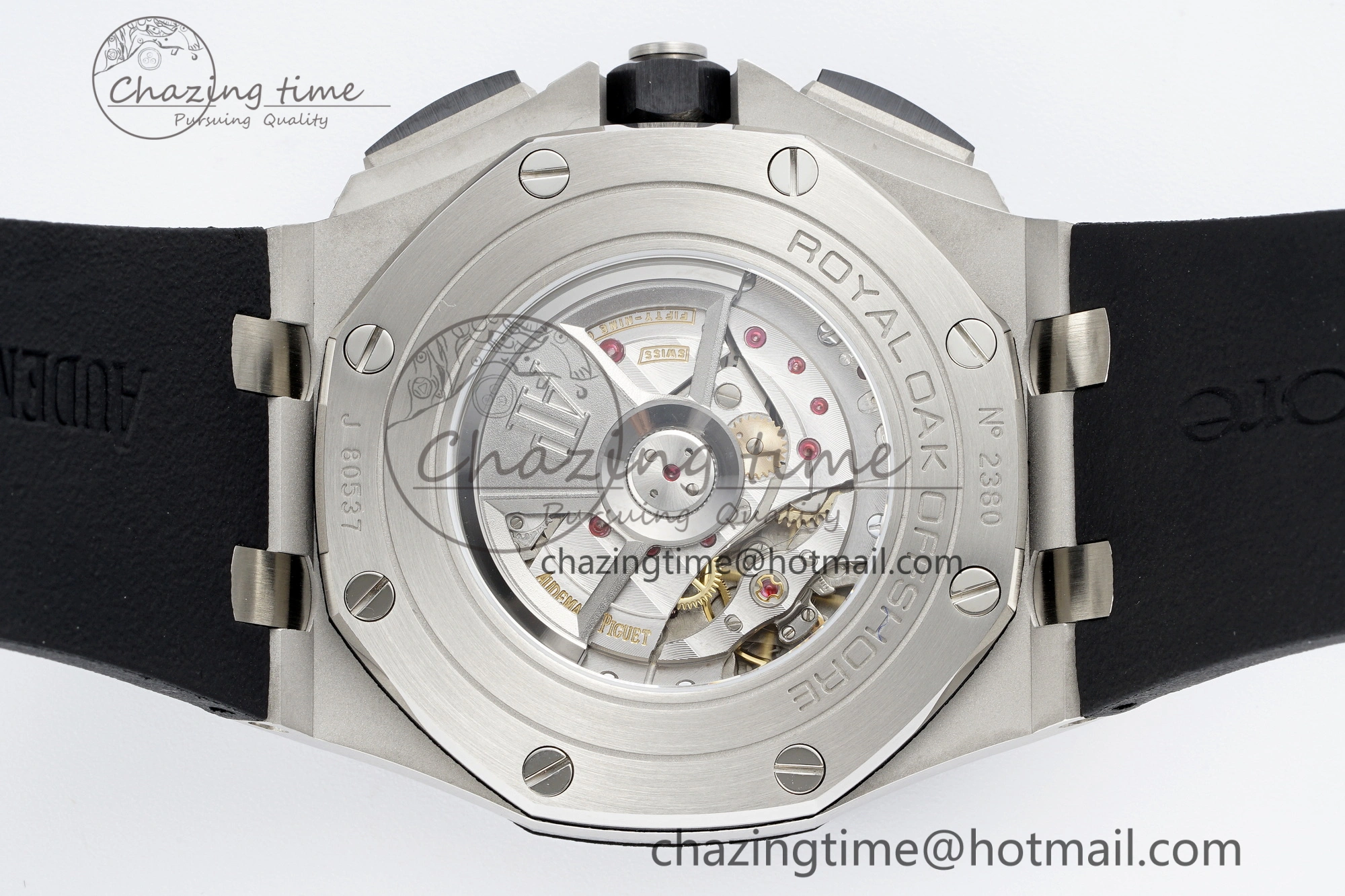 Royal Oak Offshore 44mm SS Black Ceramic Bezel RSF Best Edition White Black Dial on Rubber Strap A3126 V2