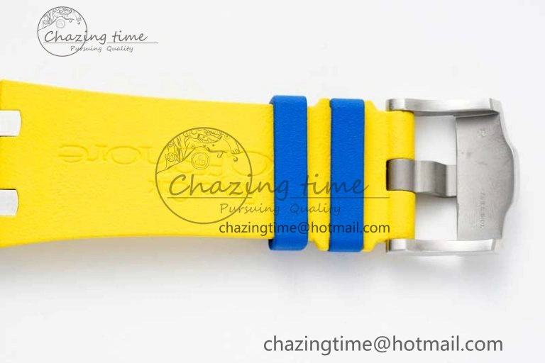 Royal Oak Offshore 44mm SS Blue Ceramic Bezel RSF Best Edition Blue Yellow Dial on Rubber Strap A3126