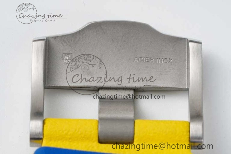 Royal Oak Offshore 44mm SS Blue Ceramic Bezel RSF Best Edition Blue Yellow Dial on Rubber Strap A3126