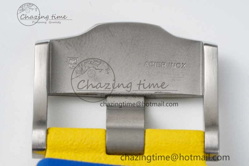 Royal Oak Offshore 44mm SS Blue Ceramic Bezel RSF Best Edition Blue Yellow Dial on Rubber Strap A3126