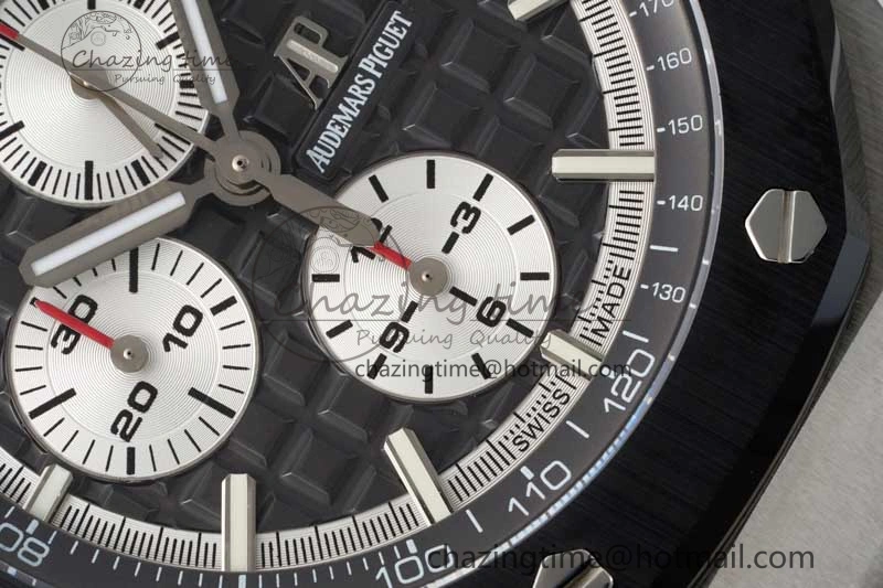 Royal Oak Offshore 44mm SS Ceramic Bezel APF 1:1 Best Edition Gray Dial on Rubber Strap A3126