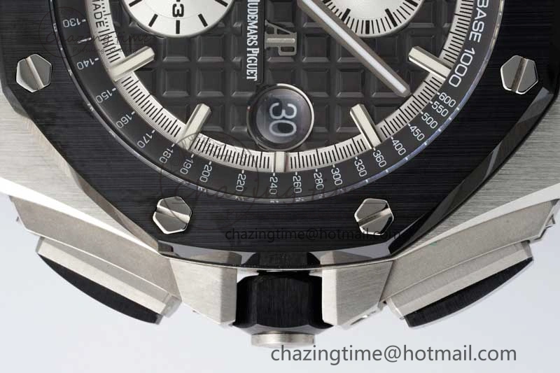 Royal Oak Offshore 44mm SS Ceramic Bezel APF 1:1 Best Edition Gray Dial on Rubber Strap A3126