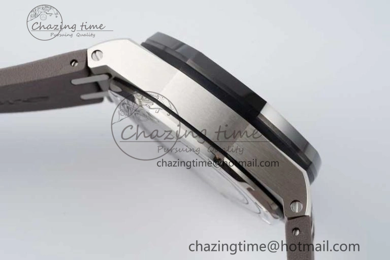 Royal Oak Offshore 44mm SS Ceramic Bezel APF 1:1 Best Edition Gray Dial on Rubber Strap A3126