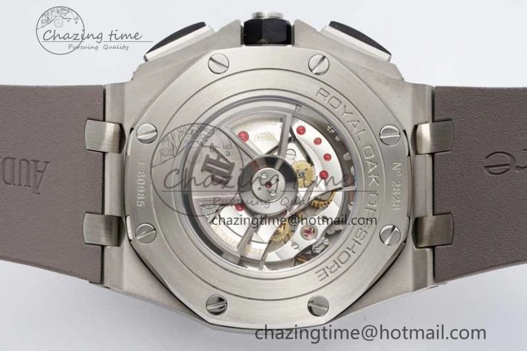 Royal Oak Offshore 44mm SS Ceramic Bezel APF 1:1 Best Edition Gray Dial on Rubber Strap A3126