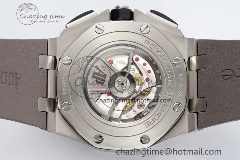 Royal Oak Offshore 44mm SS Ceramic Bezel APF 1:1 Best Edition Gray Dial on Rubber Strap A3126
