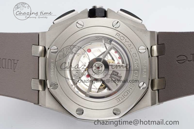Royal Oak Offshore 44mm SS Ceramic Bezel APF 1:1 Best Edition Gray Dial on Rubber Strap A3126