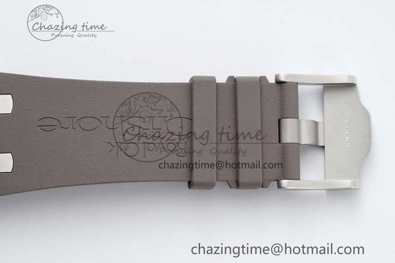 Royal Oak Offshore 44mm SS Ceramic Bezel APF 1:1 Best Edition Gray Dial on Rubber Strap A3126
