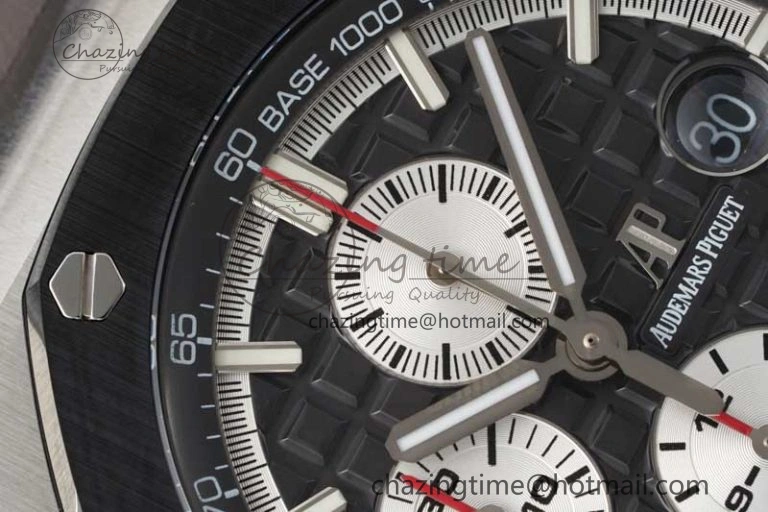 Royal Oak Offshore 44mm SS Ceramic Bezel APF 1:1 Best Edition Gray Dial on Rubber Strap A3126