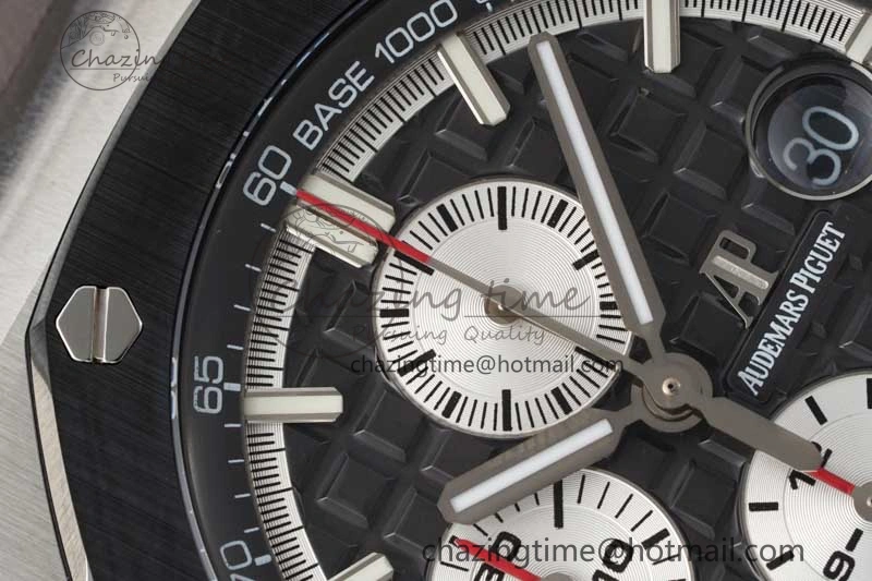 Royal Oak Offshore 44mm SS Ceramic Bezel APF 1:1 Best Edition Gray Dial on Rubber Strap A3126