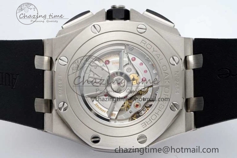 Royal Oak Offshore 44mm SS Ceramic Bezel APF 1:1 Best Edition White Dial on Rubber Strap A3126