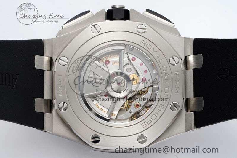 Royal Oak Offshore 44mm SS Ceramic Bezel APF 1:1 Best Edition White Dial on Rubber Strap A3126