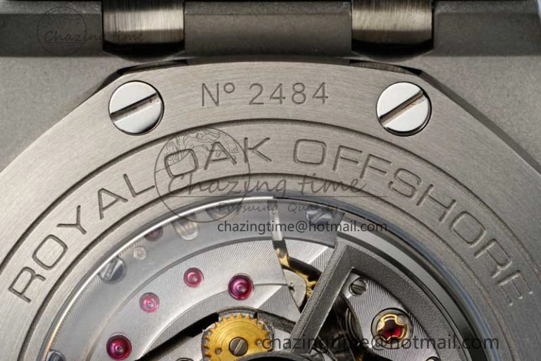 Royal Oak Offshore 44mm SS Ceramic Bezel APF 1:1 Best Edition White Dial on Rubber Strap A3126