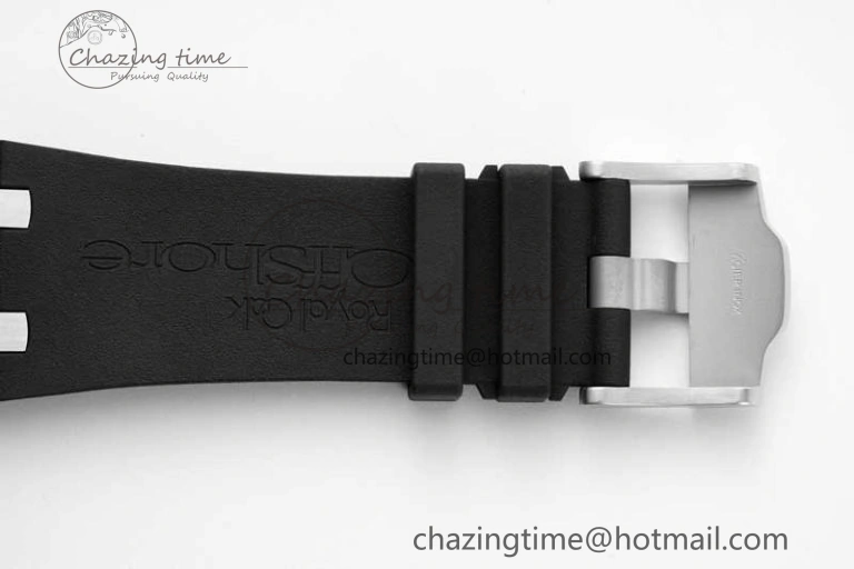 Royal Oak Offshore 44mm SS Ceramic Bezel APF 1:1 Best Edition White Dial on Rubber Strap A3126