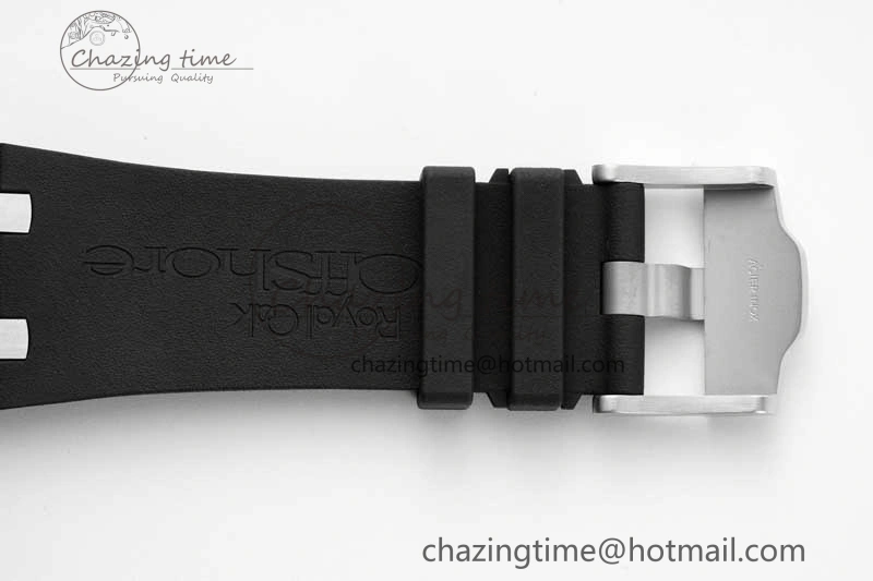 Royal Oak Offshore 44mm SS Ceramic Bezel APF 1:1 Best Edition White Dial on Rubber Strap A3126