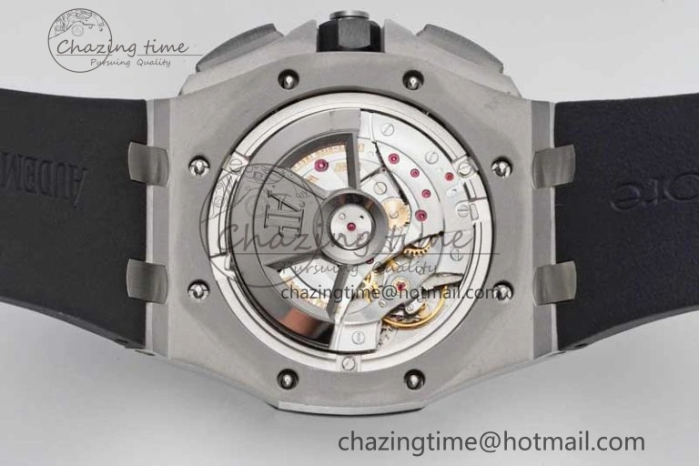 Royal Oak Offshore 44mm SS Ceramic Bezel JJF 1:1 Best Edition Black White Dial on Rubber Strap A3126 V2