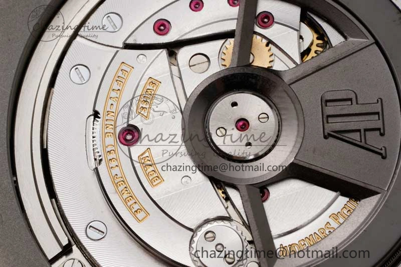 Royal Oak Offshore 44mm SS Ceramic Bezel JJF 1:1 Best Edition Black White Dial on Rubber Strap A3126 V2