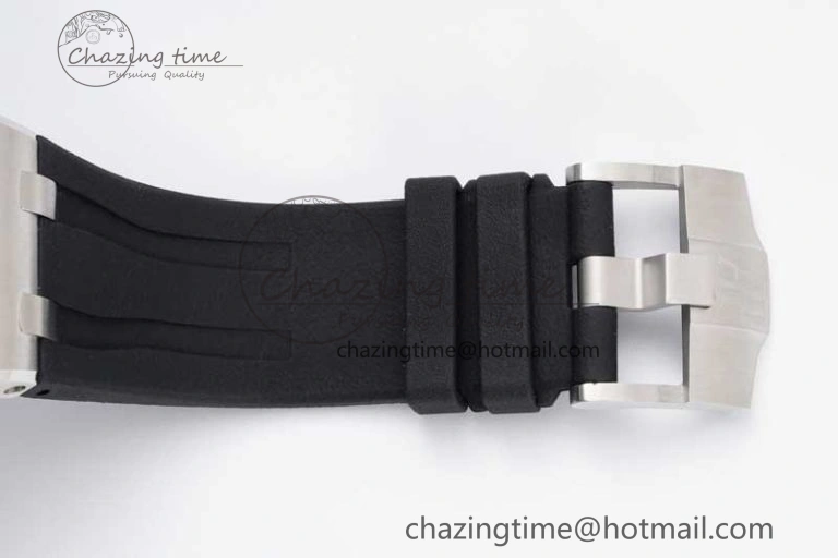 Royal Oak Offshore 44mm SS Ceramic Bezel JJF 1:1 Best Edition Black White Dial on Rubber Strap A3126 V2