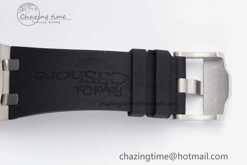 Royal Oak Offshore 44mm SS Ceramic Bezel JJF 1:1 Best Edition Black White Dial on Rubber Strap A3126 V2