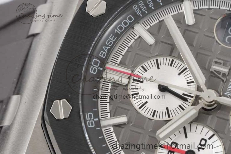 Royal Oak Offshore 44mm SS Ceramic Bezel JJF 1:1 Best Edition Gray Dial on Rubber Strap A3126 V2