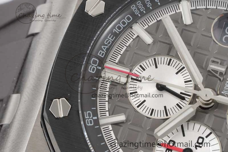 Royal Oak Offshore 44mm SS Ceramic Bezel JJF 1:1 Best Edition Gray Dial on Rubber Strap A3126 V2