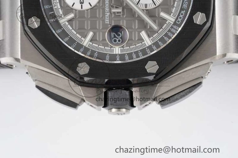 Royal Oak Offshore 44mm SS Ceramic Bezel JJF 1:1 Best Edition Gray Dial on Rubber Strap A3126 V2