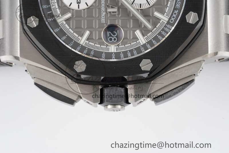 Royal Oak Offshore 44mm SS Ceramic Bezel JJF 1:1 Best Edition Gray Dial on Rubber Strap A3126 V2