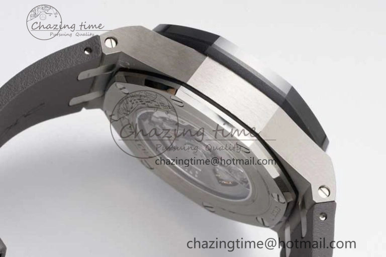 Royal Oak Offshore 44mm SS Ceramic Bezel JJF 1:1 Best Edition Gray Dial on Rubber Strap A3126 V2
