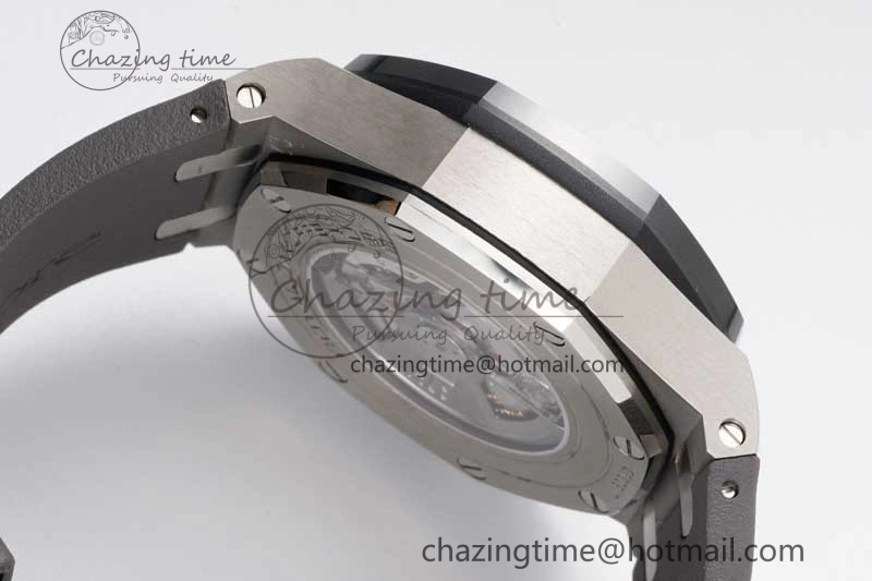 Royal Oak Offshore 44mm SS Ceramic Bezel JJF 1:1 Best Edition Gray Dial on Rubber Strap A3126 V2