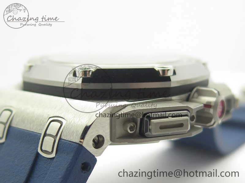 Royal Oak Offshore 44mm SS Michael Schumacher Blue Dial 1:1 JF Best Edition A3126 (FREE XS Strap) V2 w  Cyclops
