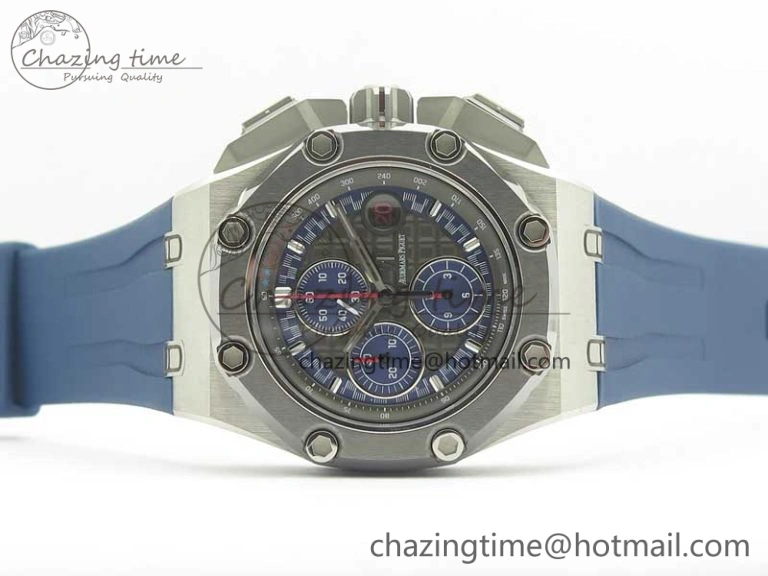 Royal Oak Offshore 44mm SS Michael Schumacher Blue Dial 1:1 JF Best Edition A3126 (FREE XS Strap) V2 w  Cyclops