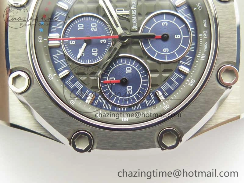 Royal Oak Offshore 44mm SS Michael Schumacher Blue Dial 1:1 JF Best Edition A3126 (FREE XS Strap) V2 w  Cyclops