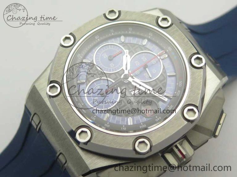 Royal Oak Offshore 44mm SS Michael Schumacher Blue Dial 1:1 JF Best Edition A3126 (FREE XS Strap) V2 w  Cyclops