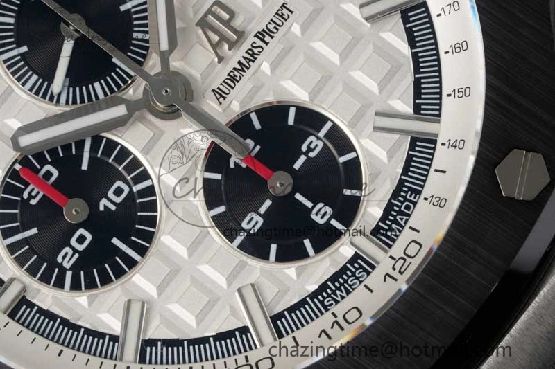 Royal Oak Offshore 44mm SS RSF 1:1 Best Edition White Dial on Black Rubber Strap A3126
