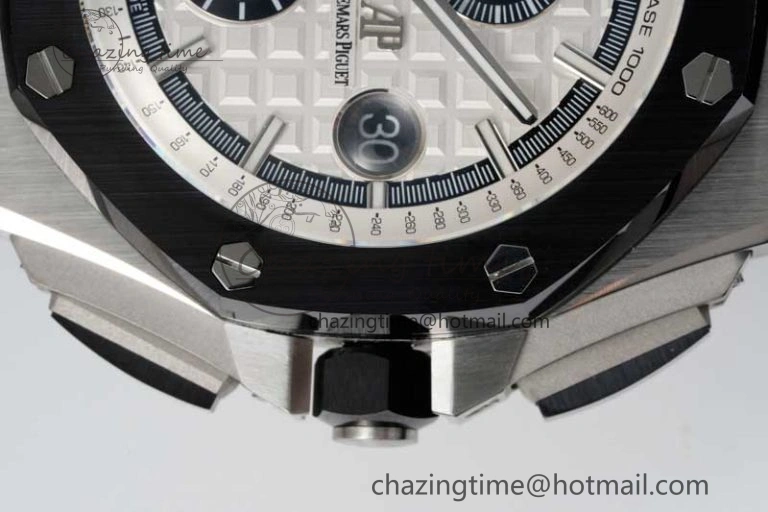 Royal Oak Offshore 44mm SS RSF 1:1 Best Edition White Dial on Black Rubber Strap A3126
