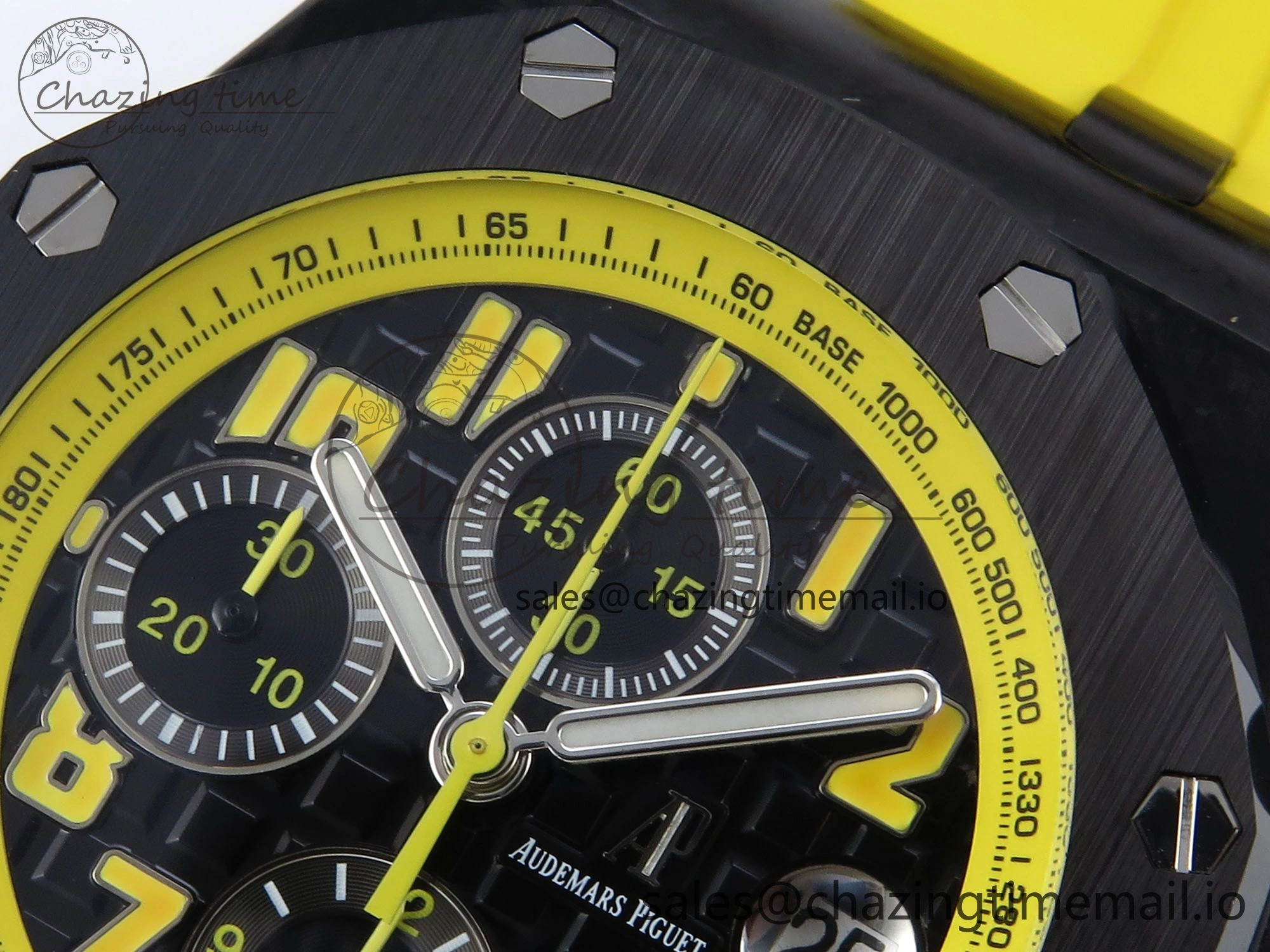 Royal Oak Offshore 44mm SS TKF 1:1 Best Edition Black Yellow Dial on Yellow Rubber Strap A3126