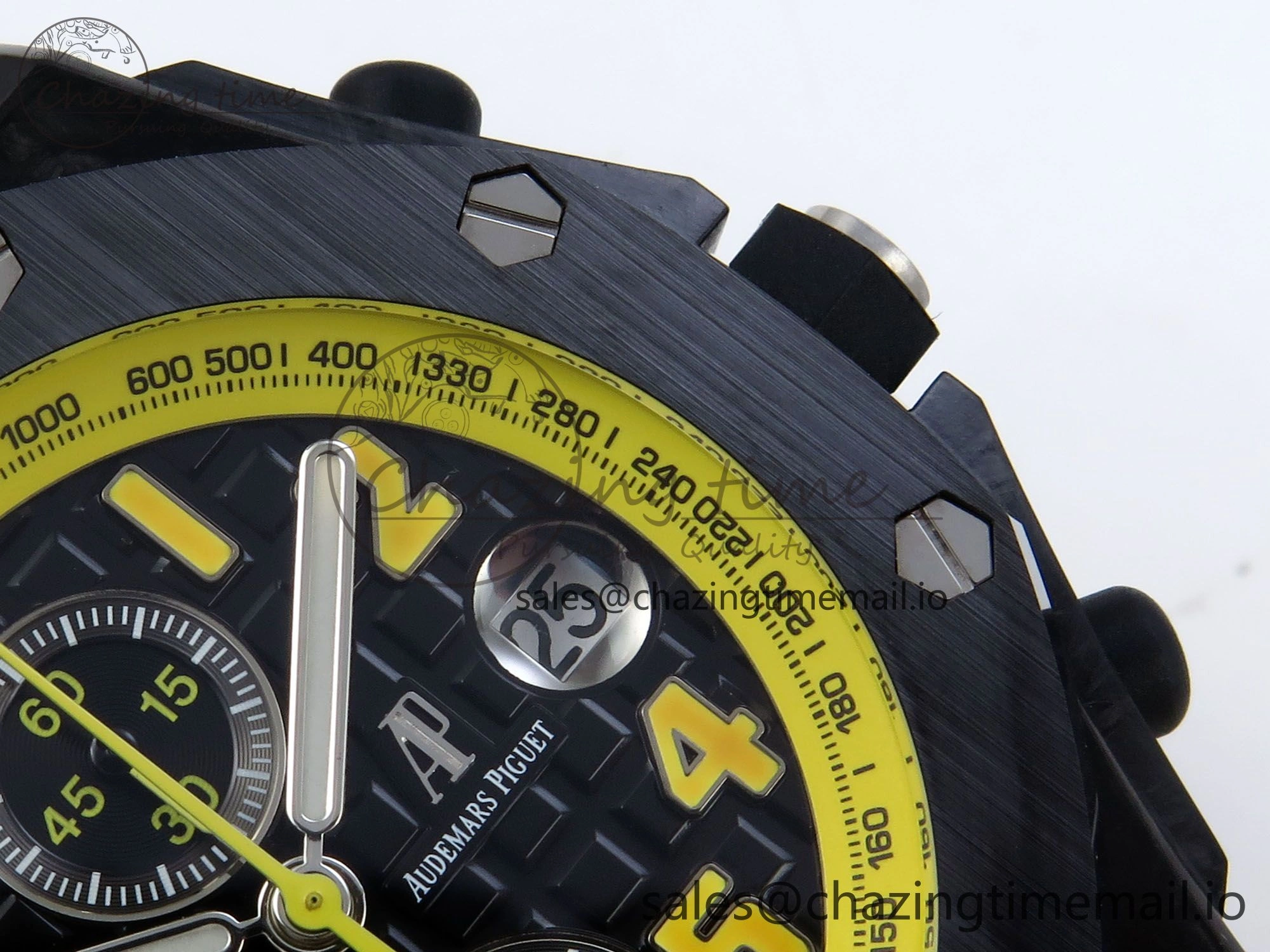 Royal Oak Offshore 44mm SS TKF 1:1 Best Edition Black Yellow Dial on Yellow Rubber Strap A3126