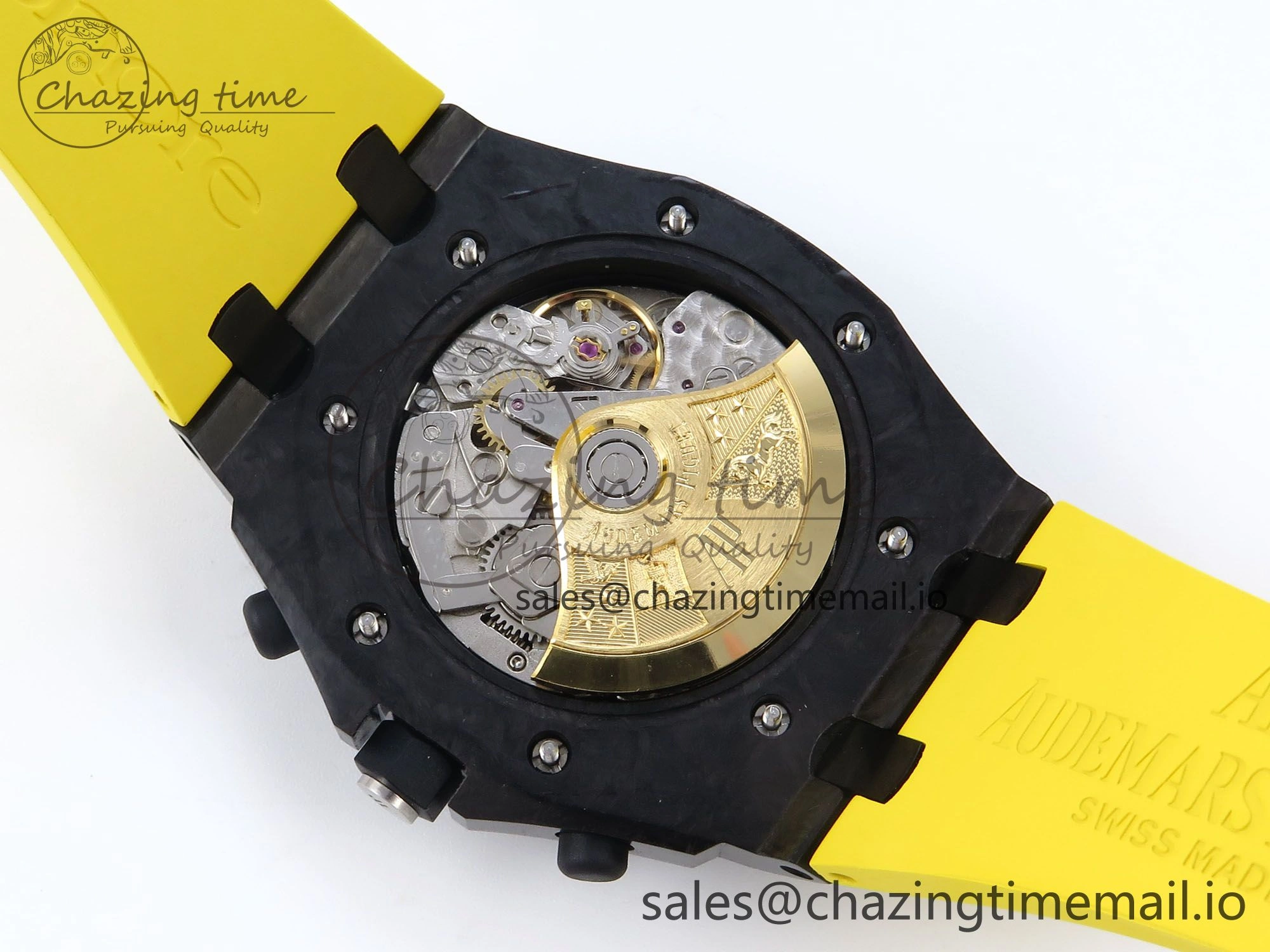 Royal Oak Offshore 44mm SS TKF 1:1 Best Edition Black Yellow Dial on Yellow Rubber Strap A3126