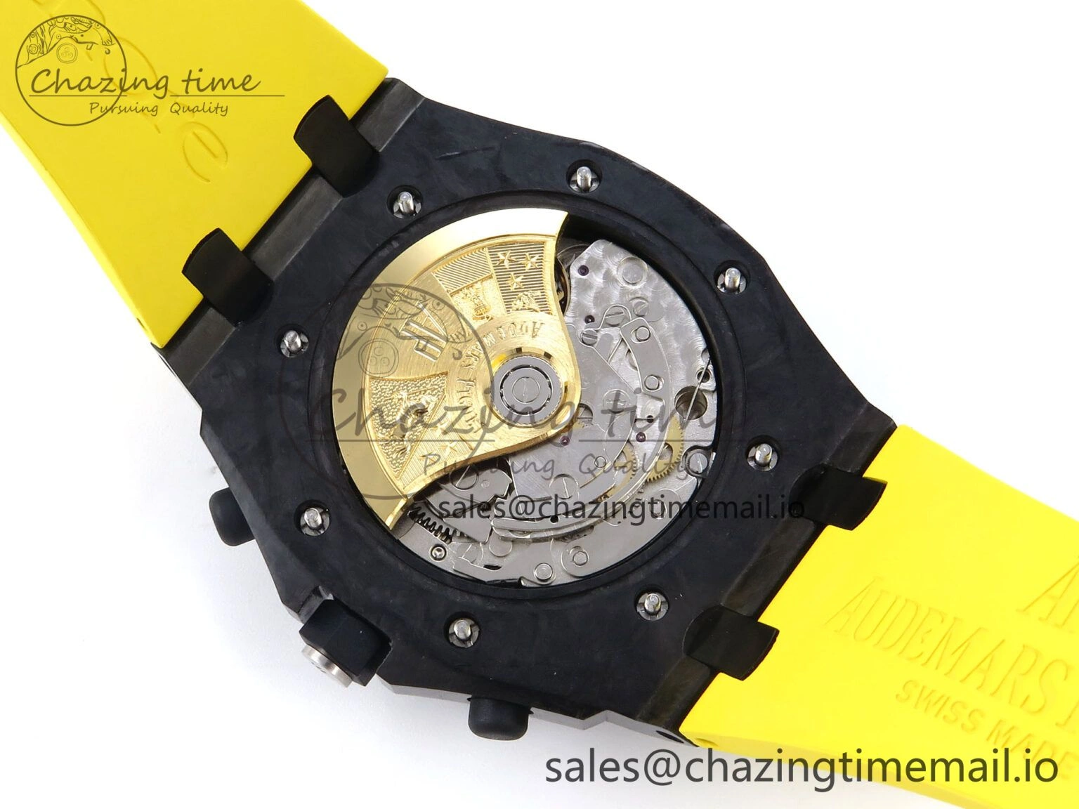 Royal Oak Offshore 44mm SS TKF 1:1 Best Edition Black Yellow Dial on Yellow Rubber Strap A3126