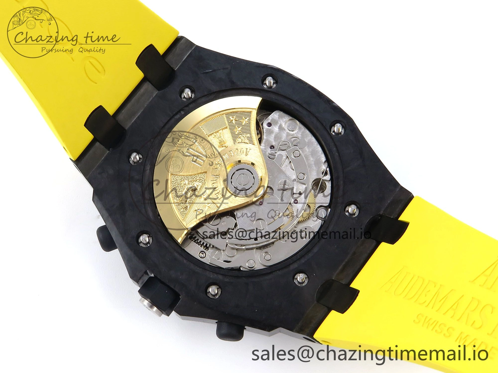 Royal Oak Offshore 44mm SS TKF 1:1 Best Edition Black Yellow Dial on Yellow Rubber Strap A3126