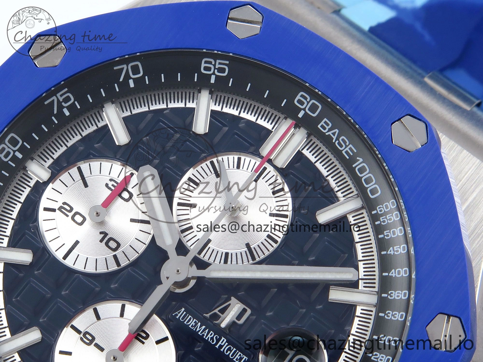Royal Oak Offshore 44mm SS TKF 1:1 Best Edition Blue Dial on Blue Camou Rubber Strap A3126
