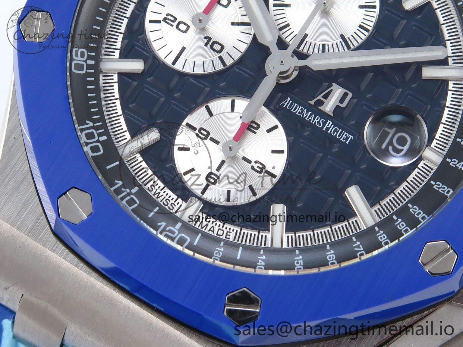 Royal Oak Offshore 44mm SS TKF 1:1 Best Edition Blue Dial on Blue Camou Rubber Strap A3126