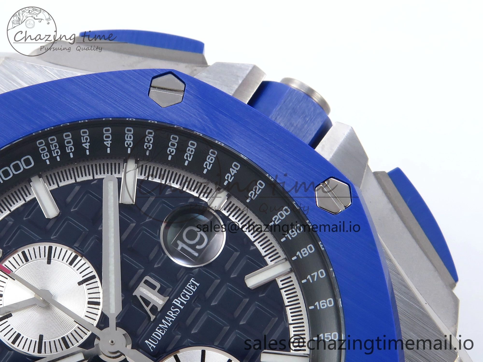 Royal Oak Offshore 44mm SS TKF 1:1 Best Edition Blue Dial on Blue Camou Rubber Strap A3126